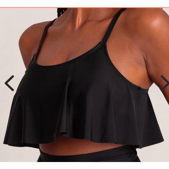 Brand New Empetua Women's Large Black Swim Ruffled Bikini Top - Picture 3 of 6